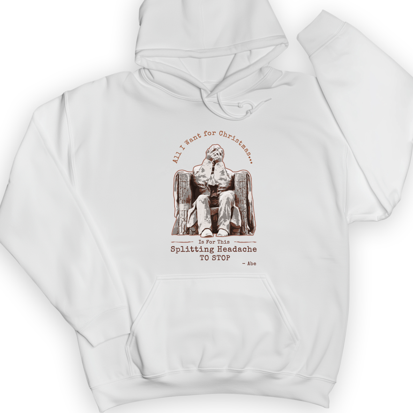 Abe Lincoln Christmas Hoodie White / S
