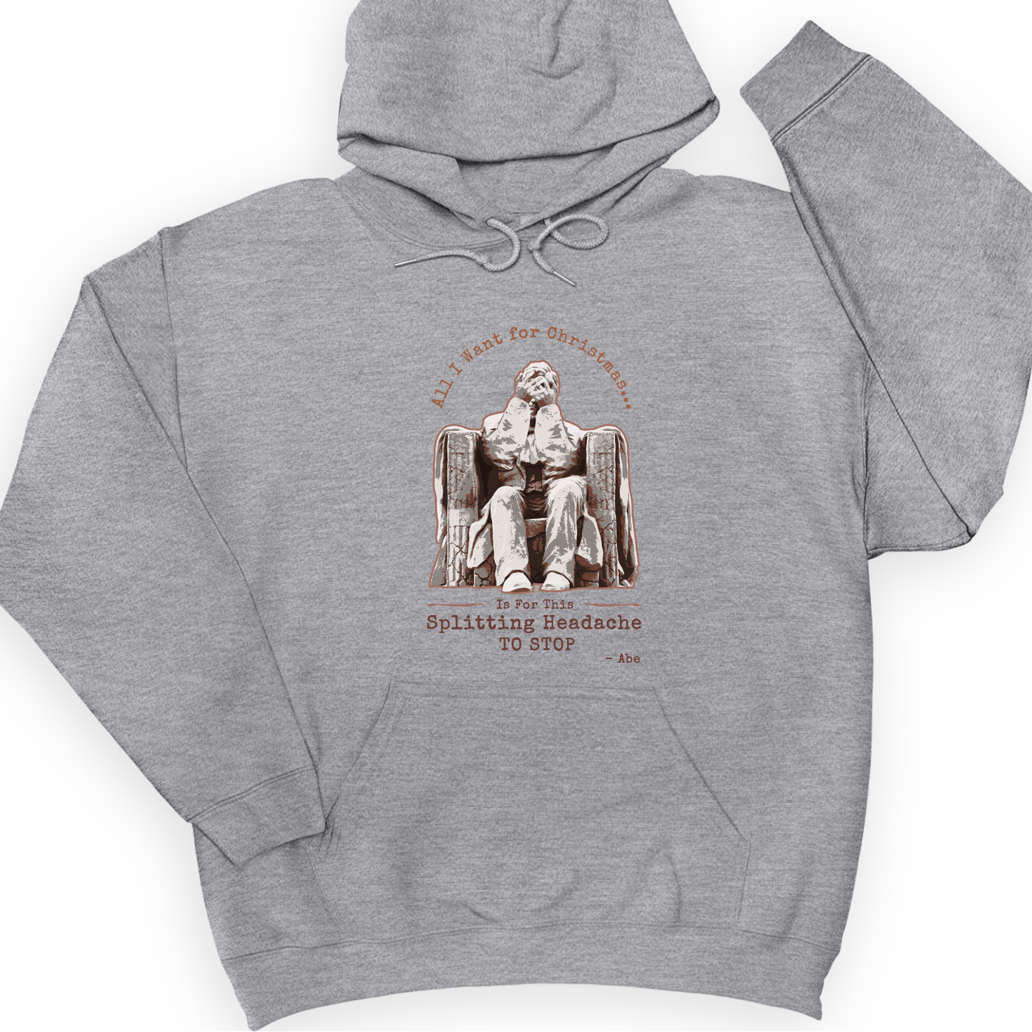 Abe Lincoln Christmas Hoodie Sport Grey / S