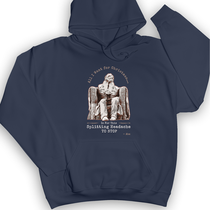 Abe Lincoln Christmas Hoodie Navy / S