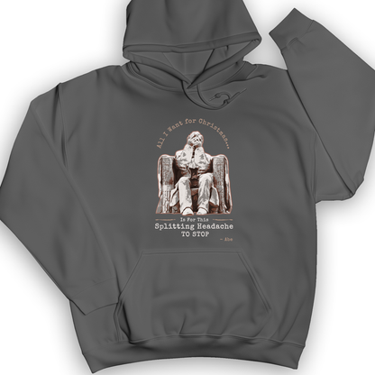 Abe Lincoln Christmas Hoodie Charcoal / S