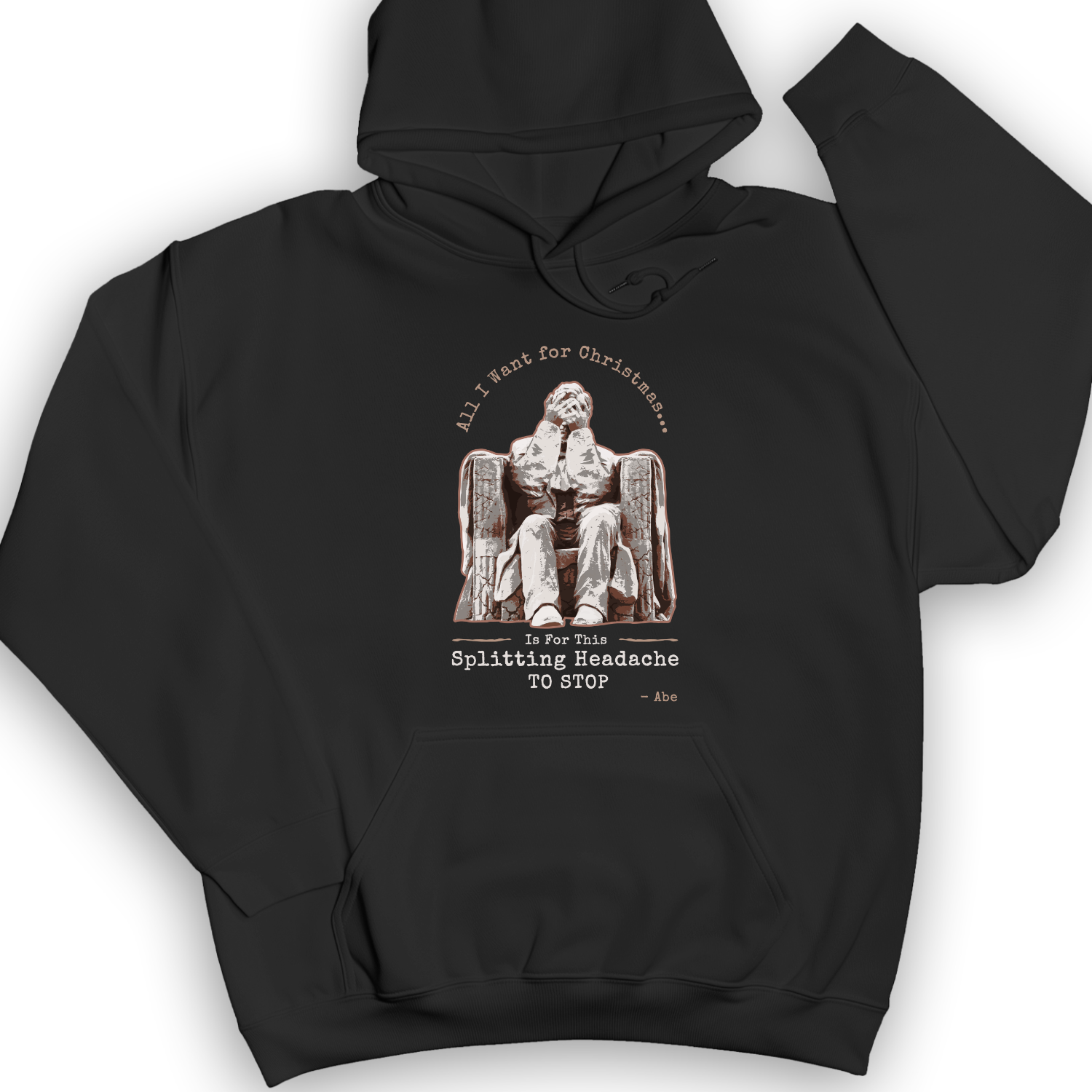 Abe Lincoln Christmas Hoodie Black / S