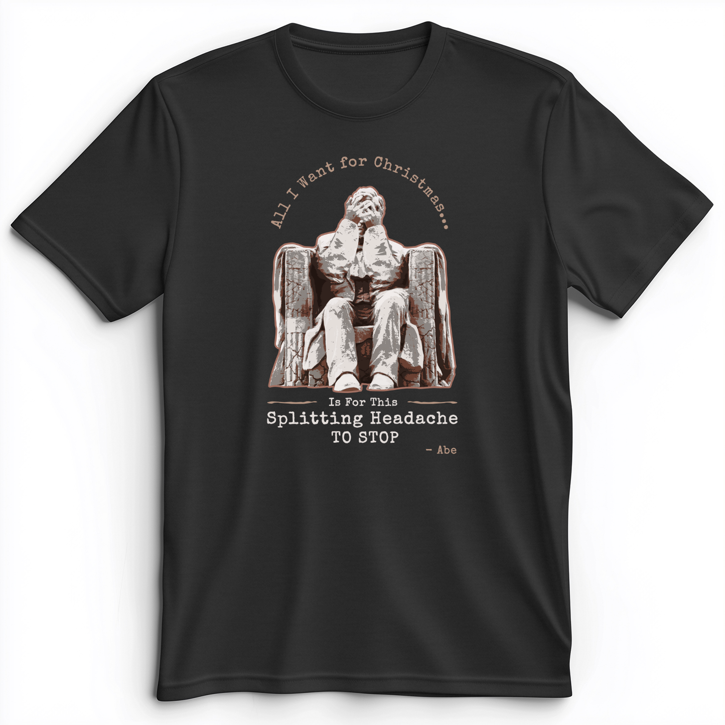 Abe Lincoln Christmas Premium Tee Dark Grey Heather / S