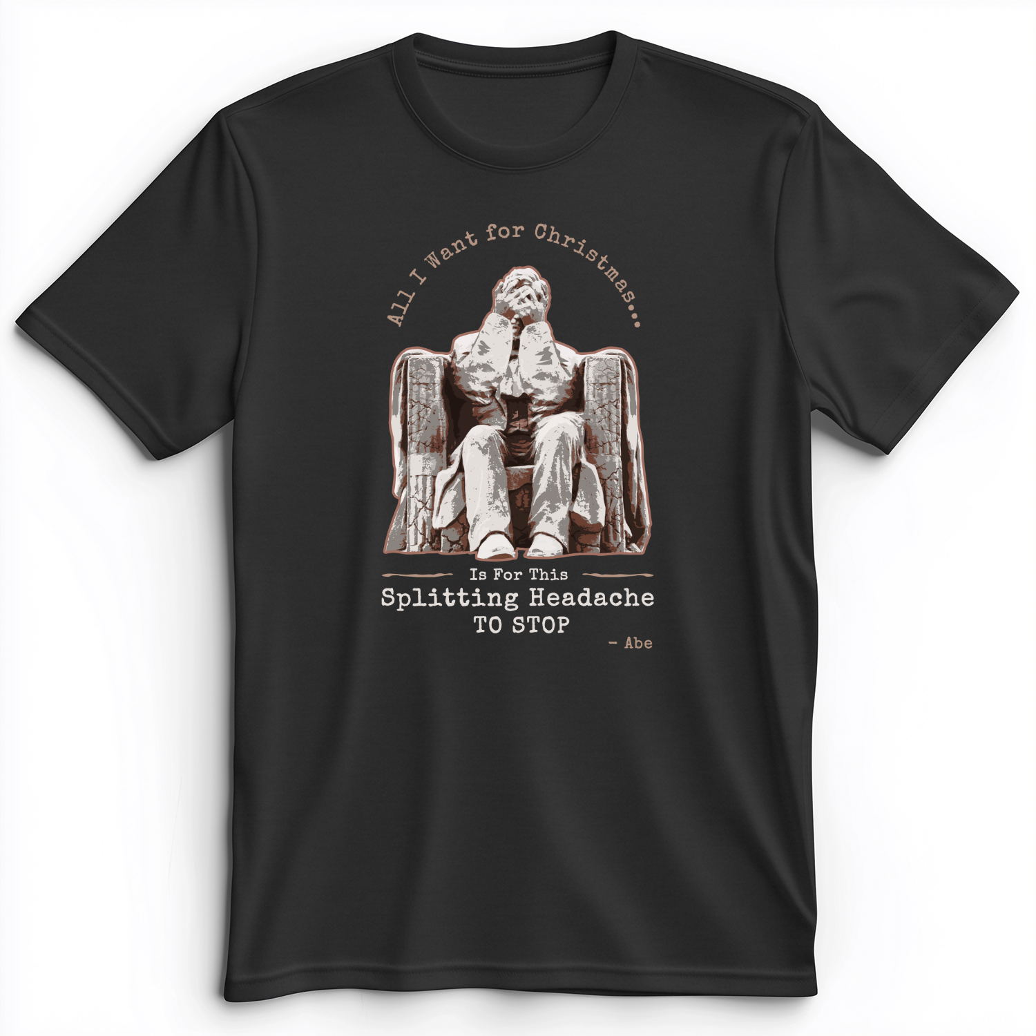 Abe Lincoln Christmas Premium Tee Dark Grey Heather / S