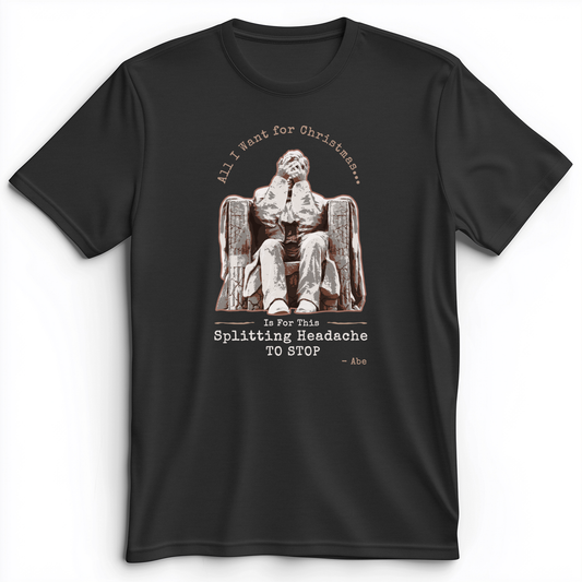 Abe Lincoln Christmas Premium Tee Dark Grey Heather / S