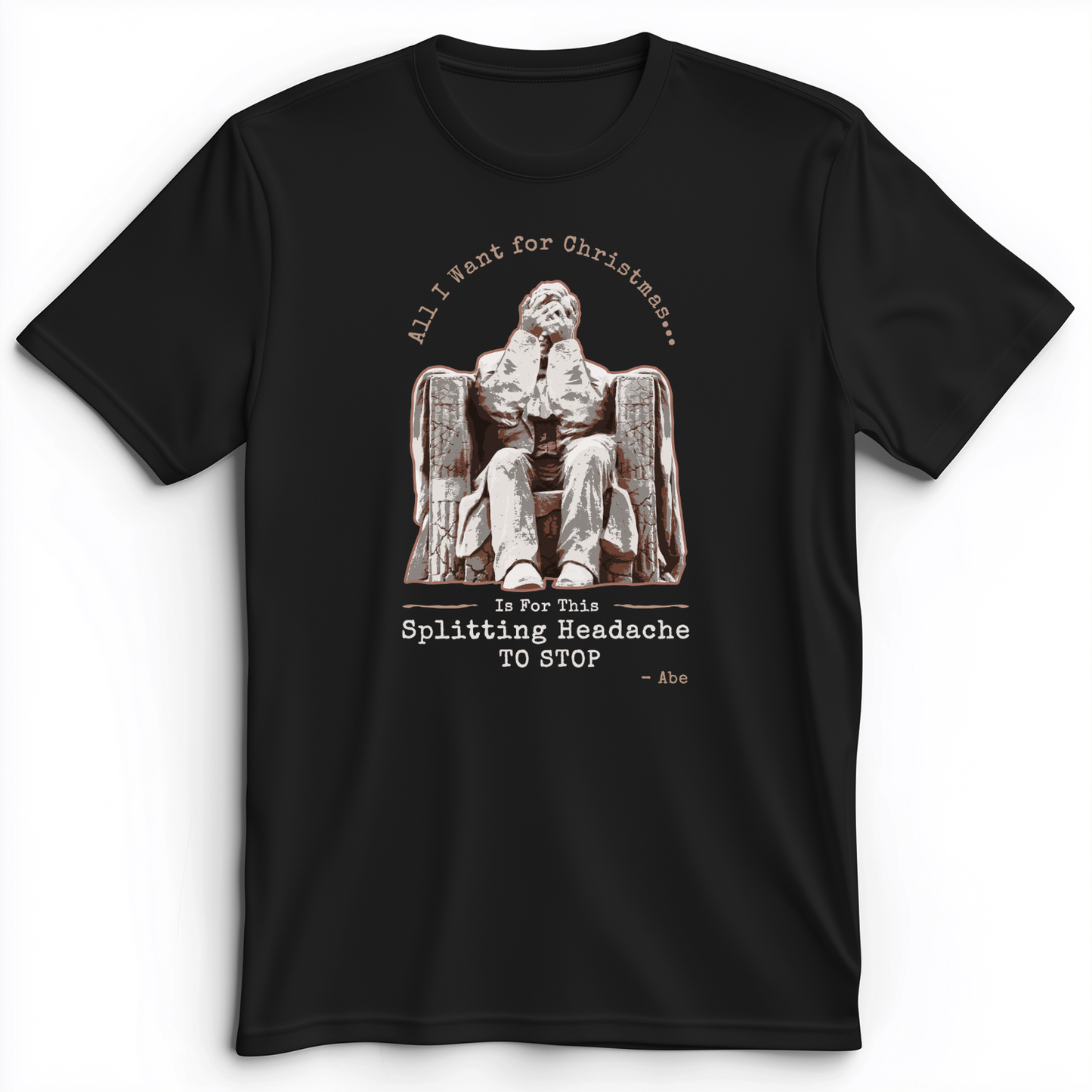 Abe Lincoln Christmas Premium Tee Black / S