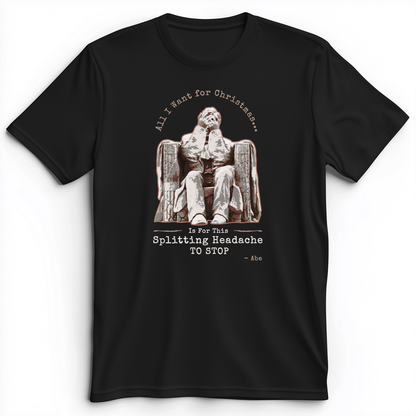 Abe Lincoln Christmas Premium Tee Black / S