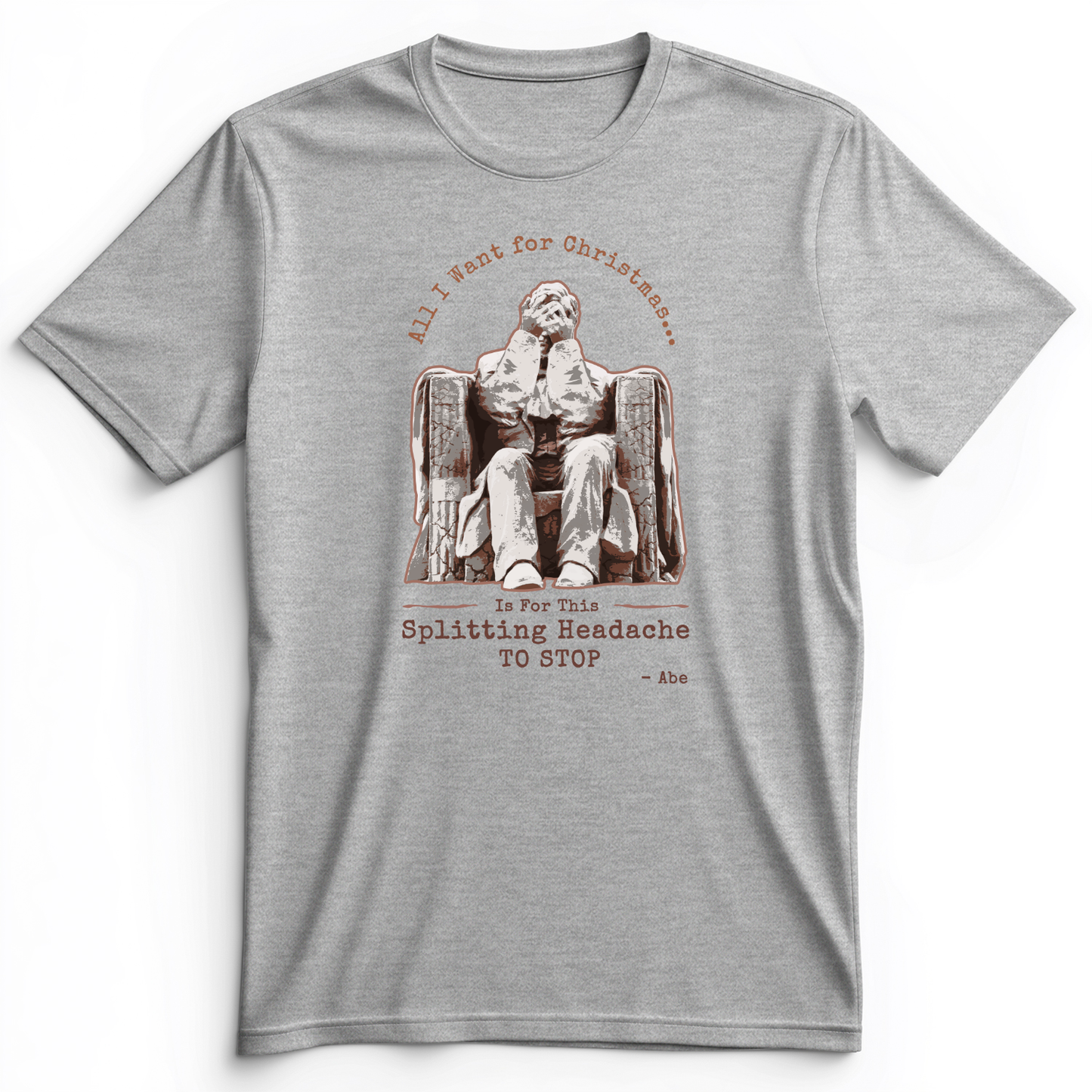 Abe Lincoln Christmas Premium Tee Athletic Heather / S