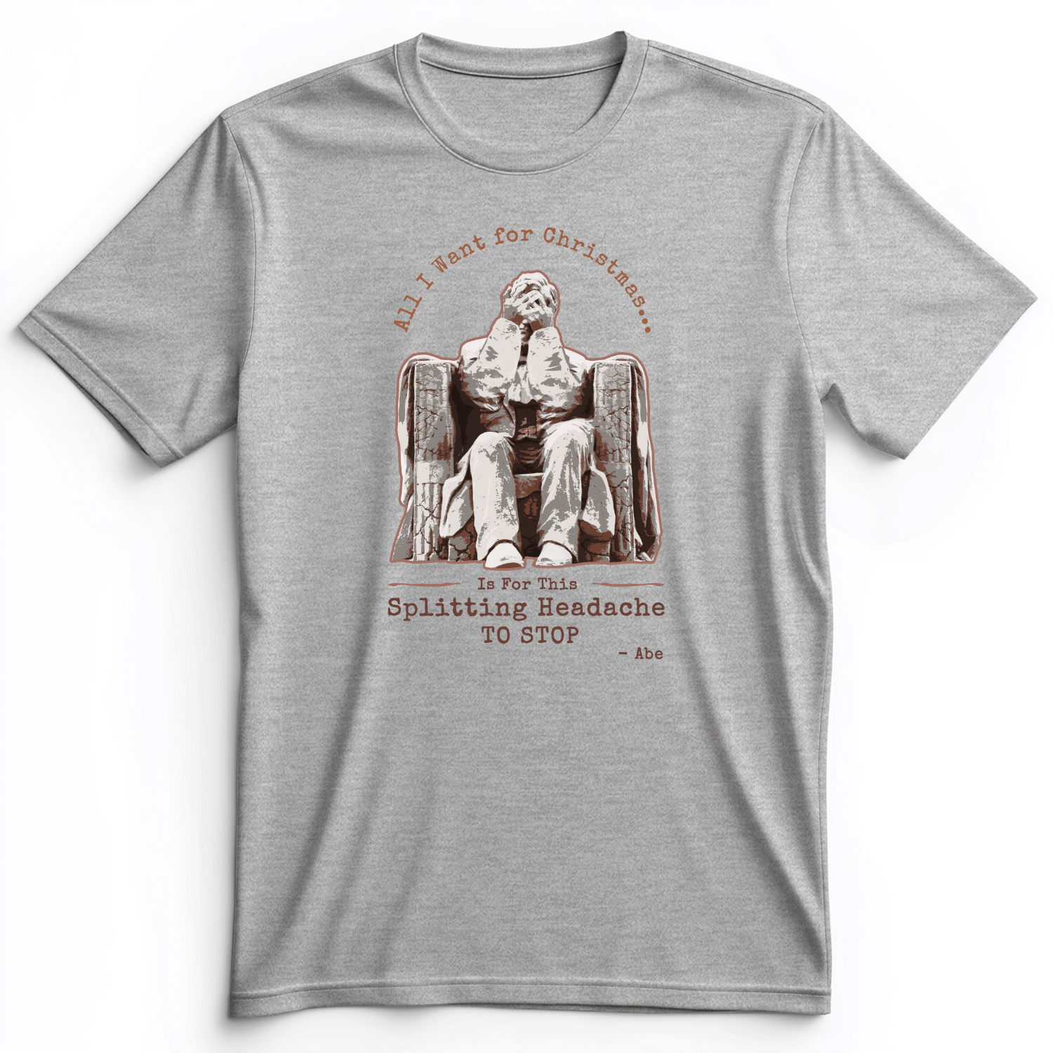 Abe Lincoln Christmas Premium Tee Athletic Heather / S