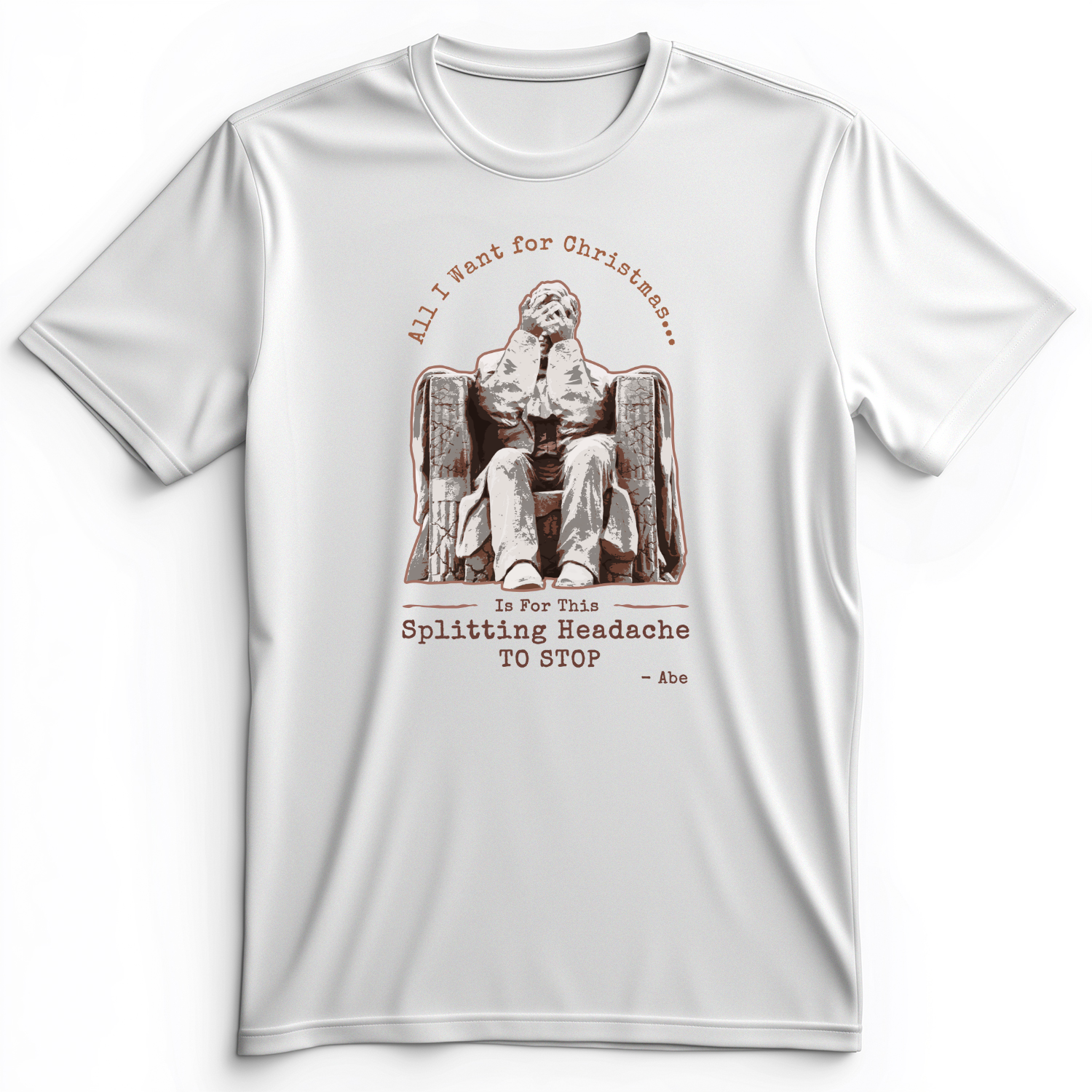 Abe Lincoln Christmas Premium Tee White / S