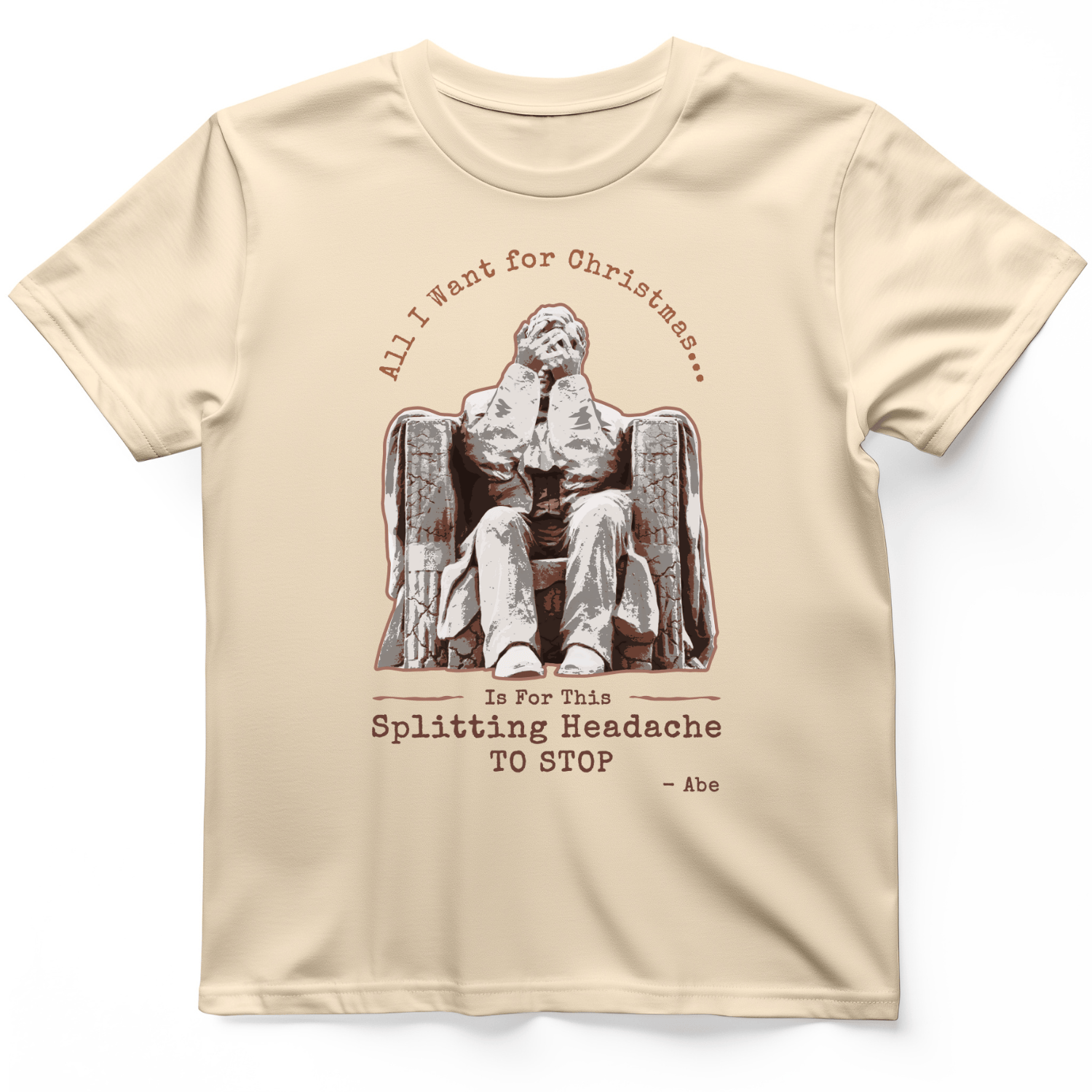 Abe Lincoln Christmas T-Shirt Natural / S