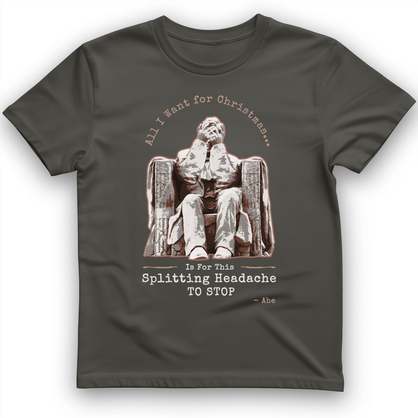 Abe Lincoln Christmas T-Shirt Charcoal / S