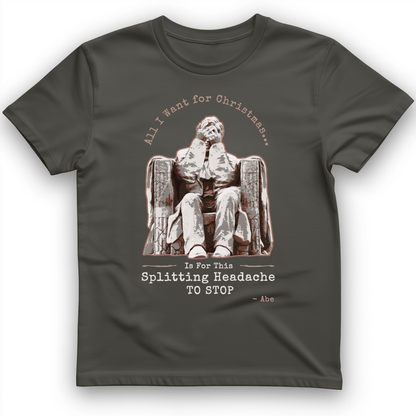 Abe Lincoln Christmas T-Shirt Charcoal / S
