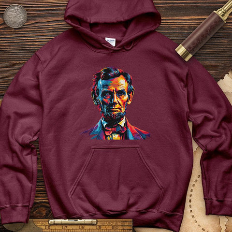 Abe Lincoln Vibrant Hoodie Maroon / S