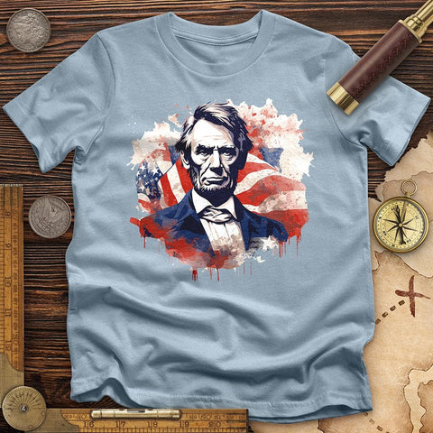 Abraham Lincoln High Quality Tee Light Blue / S
