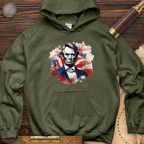 Abraham Lincoln Hoodie Military Green / S