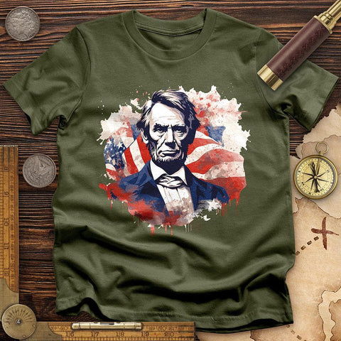 Abraham Lincoln T-Shirt Military Green / S