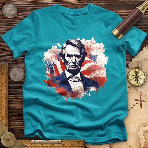 Abraham Lincoln T-Shirt Tropical Blue / S