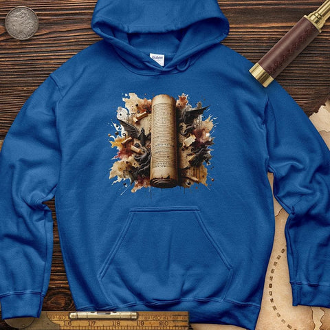 Aged Parchment Scroll Hoodie Royal / S