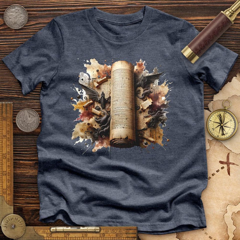 Aged Parchment Scroll Premium QualityTee Heather Navy / S