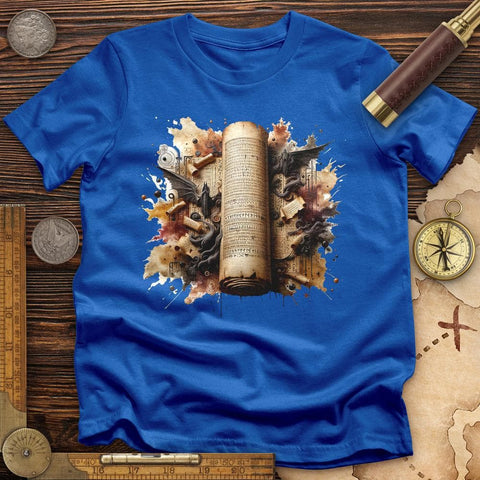 Aged Parchment Scroll T-Shirt Royal / S