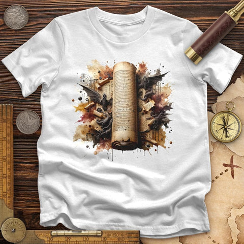 Aged Parchment Scroll T-Shirt White / S