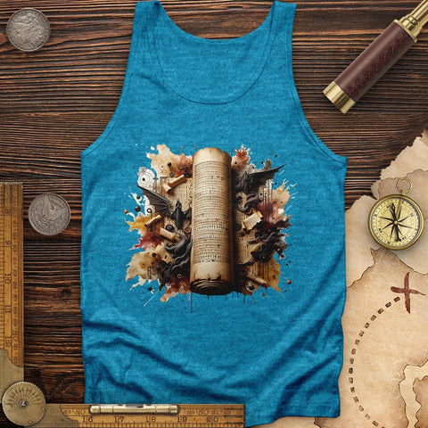 Aged Parchment Scroll Tank Aqua TriBlend / XS