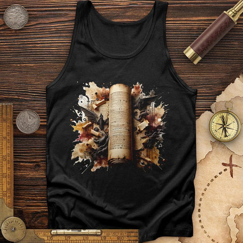 Aged Parchment Scroll Tank Black / XS