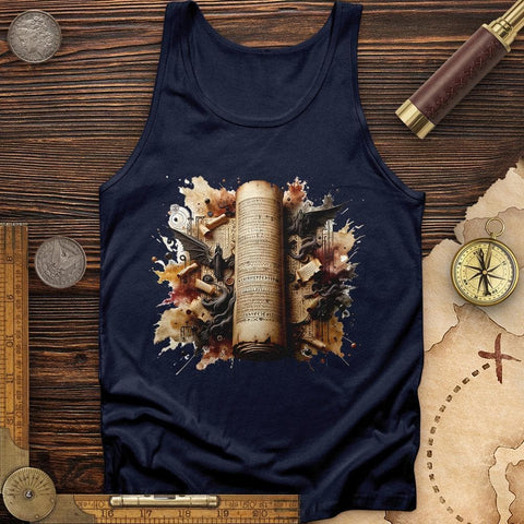 Aged Parchment Scroll Tank Navy / XS