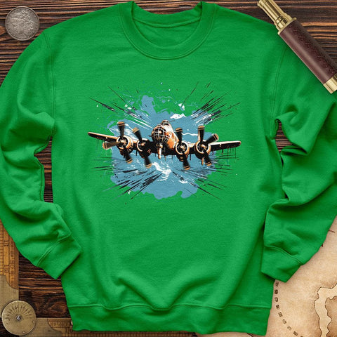 Airplane Flying Crewneck Irish Green / S