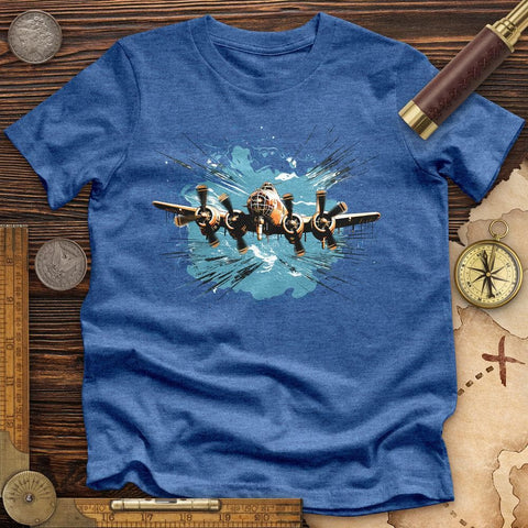 Airplane Flying High Quality Tee Heather True Royal / S