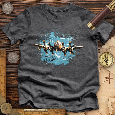 Airplane Flying High Quality Tee Dark Grey Heather / S