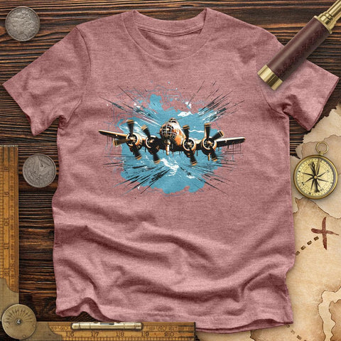 Airplane Flying High Quality Tee Heather Mauve / S