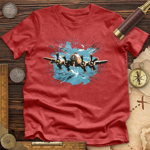 Airplane Flying High Quality Tee Heather Red / S