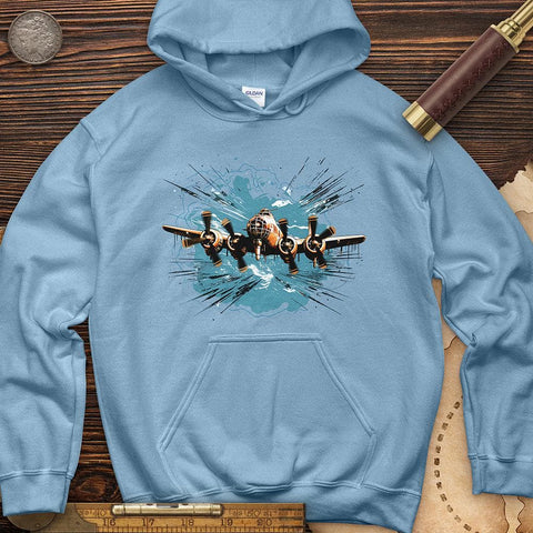 Airplane Flying Hoodie Light Blue / S