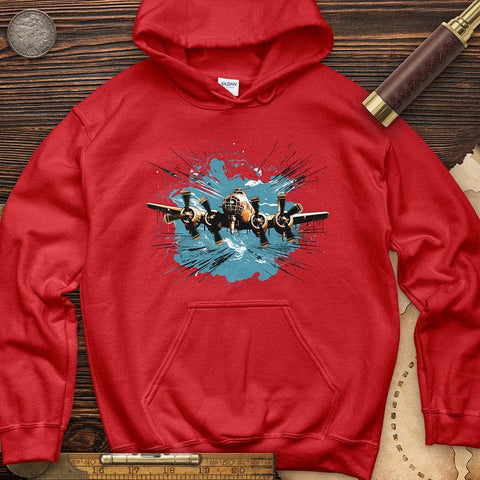 Airplane Flying Hoodie Red / S