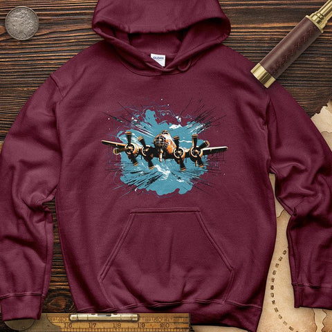 Airplane Flying Hoodie Maroon / S