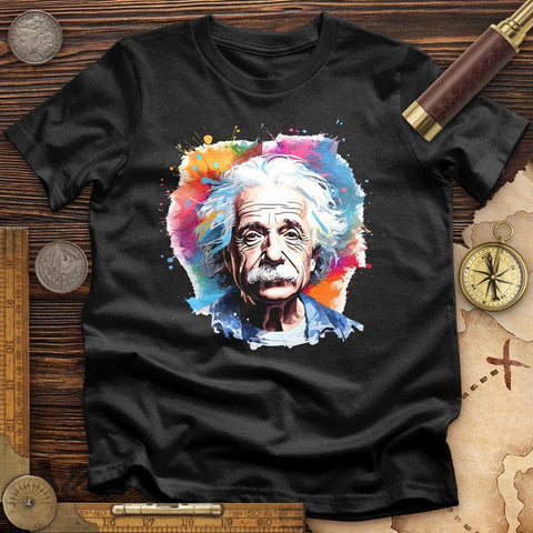 Albert Einstein Colored T-Shirt Black / S