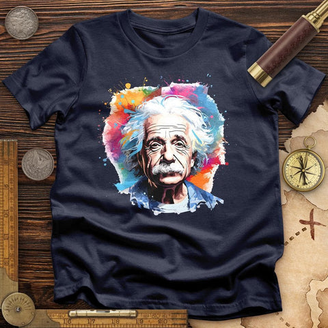 Albert Einstein Colored T-Shirt Navy / S