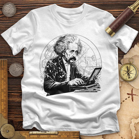 Albert Einstein Laptop T-Shirt White / S