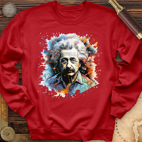 Albert Einstein Splash Crewneck Red / S