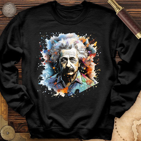 Albert Einstein Splash Crewneck Black / S