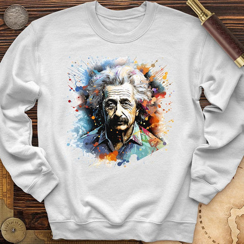 Albert Einstein Splash Crewneck White / S