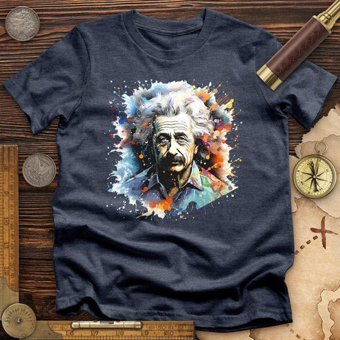 Albert Einstein Splash T-Shirt Heather Navy / S