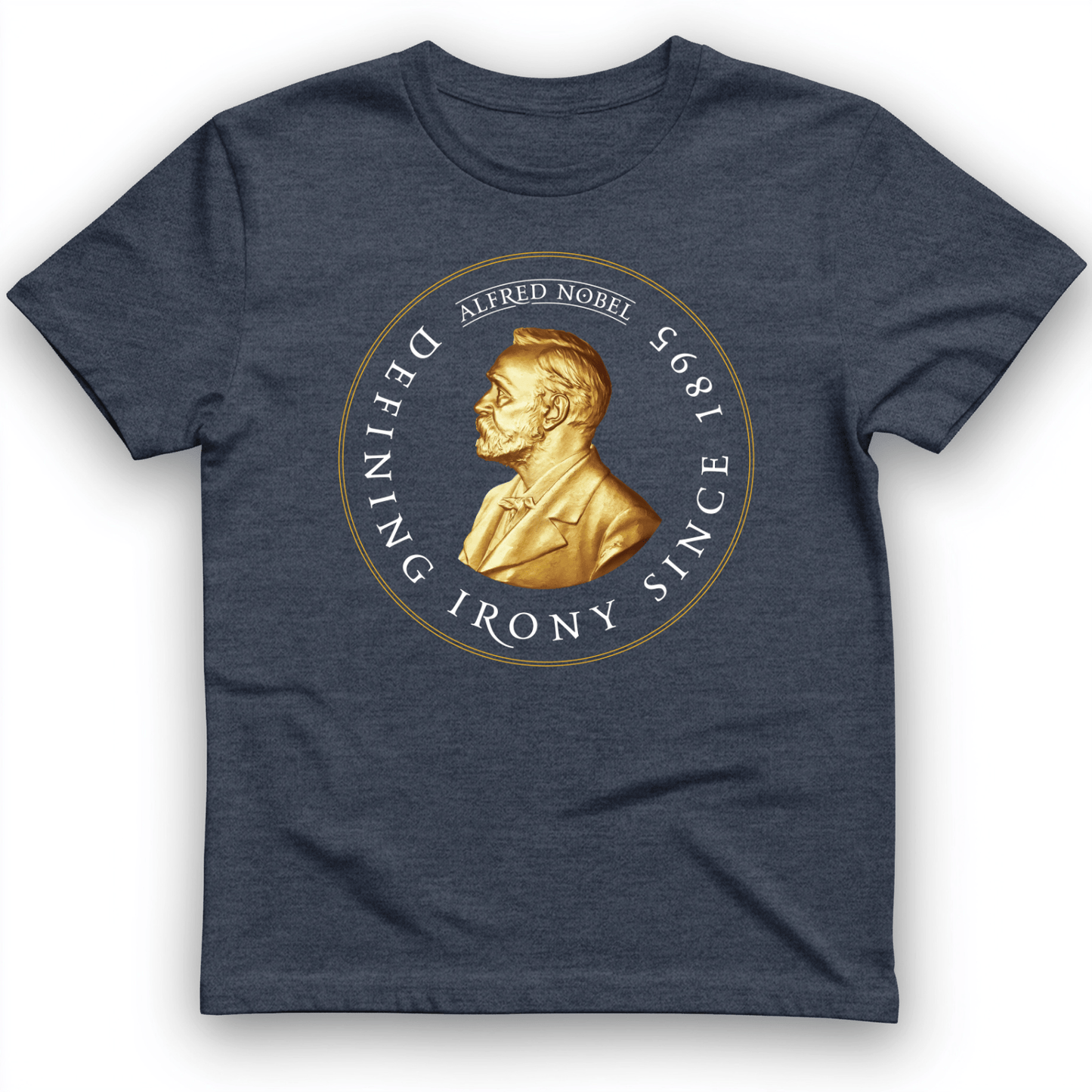 Alfred Nobel T-Shirt Heather Navy / S