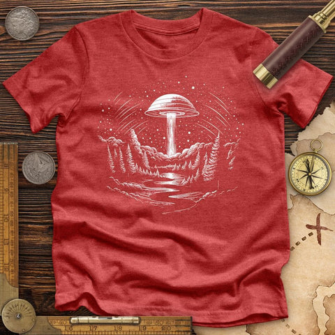 Alien Ship High Quality Tee Heather Red / S