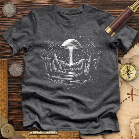 Alien Ship High Quality Tee Dark Grey Heather / S