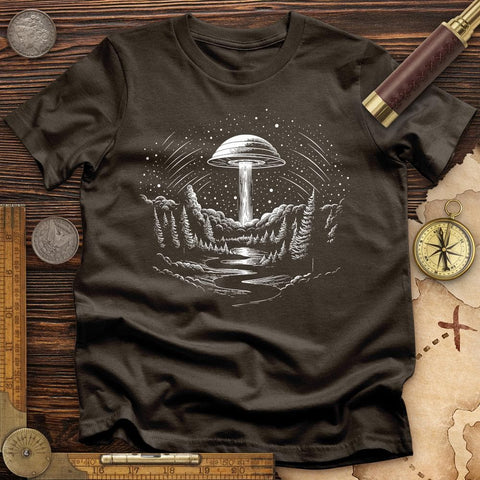 Alien Ship T-Shirt Dark Chocolate / S