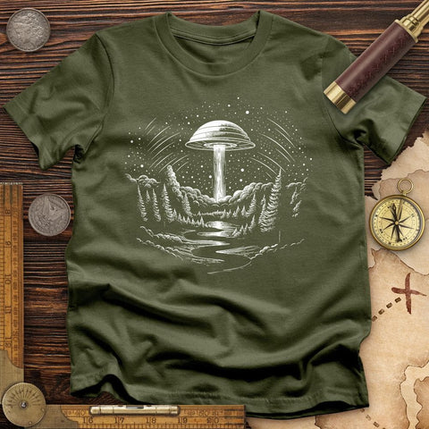 Alien Ship T-Shirt Military Green / S