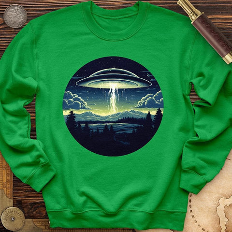 Alien Spaceship Crewneck Irish Green / S