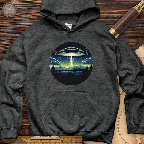 Alien Spaceship Hoodie Dark Heather / S